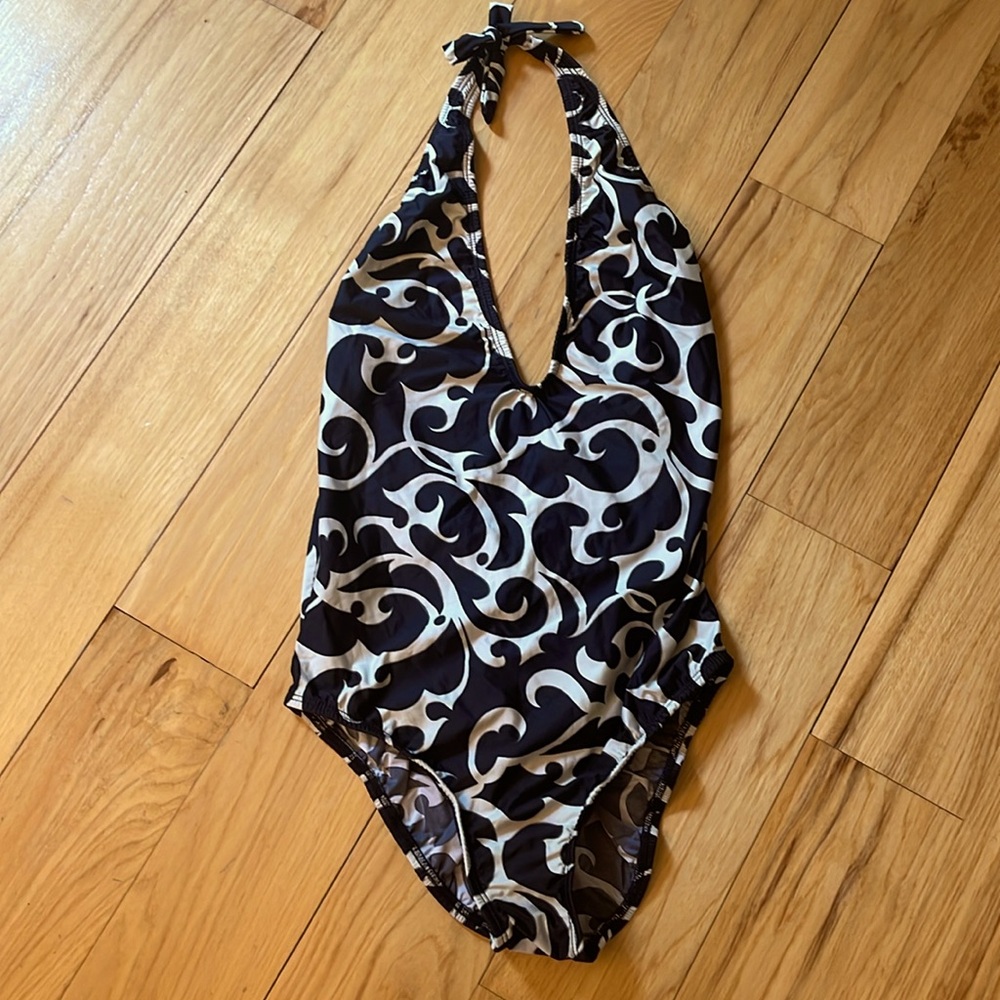 Tara Grinna halter tie one piece bathing suit EUC size 10